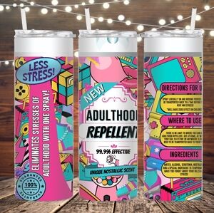 Adulthood repellent metal 20 fl oz insulated skinny tumbler